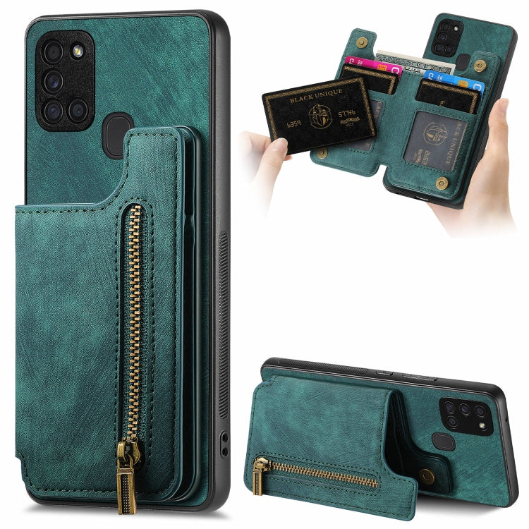 Custodia per telefono posteriore con cerniera in pelle retrò, For Samsung Galaxy A54 5G, For Samsung Galaxy A04 4G, For Samsung Galaxy M53 5G, For Samsung Galaxy M33