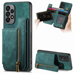 Custodia per telefono posteriore con cerniera in pelle retrò, For Samsung Galaxy A73 5G, For Samsung Galaxy A33 5G, For Samsung Galaxy A13 4G, For Samsung Galaxy M32 4G