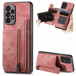 Custodia per telefono posteriore con cerniera in pelle retrò, For Samsung Galaxy A73 5G, For Samsung Galaxy A33 5G, For Samsung Galaxy A13 4G, For Samsung Galaxy M32 4G