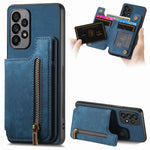 Custodia per telefono posteriore con cerniera in pelle retrò, For Samsung Galaxy A73 5G, For Samsung Galaxy A33 5G, For Samsung Galaxy A13 4G, For Samsung Galaxy M32 4G