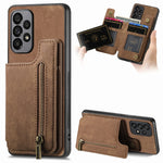 Custodia per telefono posteriore con cerniera in pelle retrò, For Samsung Galaxy A73 5G, For Samsung Galaxy A33 5G, For Samsung Galaxy A13 4G, For Samsung Galaxy M32 4G