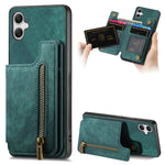 Custodia per telefono posteriore con cerniera in pelle retrò, For Samsung Galaxy A54 5G, For Samsung Galaxy A04 4G, For Samsung Galaxy M53 5G, For Samsung Galaxy M33