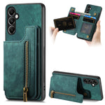 Custodia per telefono posteriore con cerniera in pelle retrò, For Samsung Galaxy M15, For Samsung Galaxy A55 5G, For Samsung Galaxy A35 5G, For Samsung Galaxy A25 5G