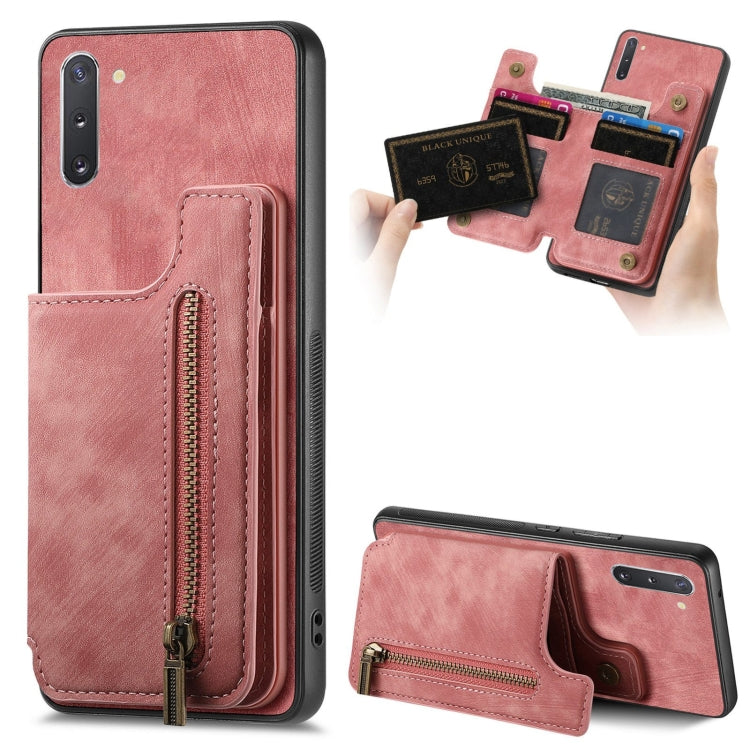 Custodia per telefono posteriore con cerniera in pelle retrò, For Samsung Galaxy A30/A20/M10s, For Samsung Galaxy A50/A30s/A50s, For Samsung Galaxy Note10, For Samsung Galaxy Note10+