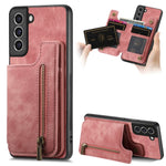 Custodia per telefono posteriore con cerniera in pelle retrò, For Samsung Galaxy S21 5G, For Samsung Galaxy A31, For Samsung Galaxy A71, For Samsung Galaxy A51