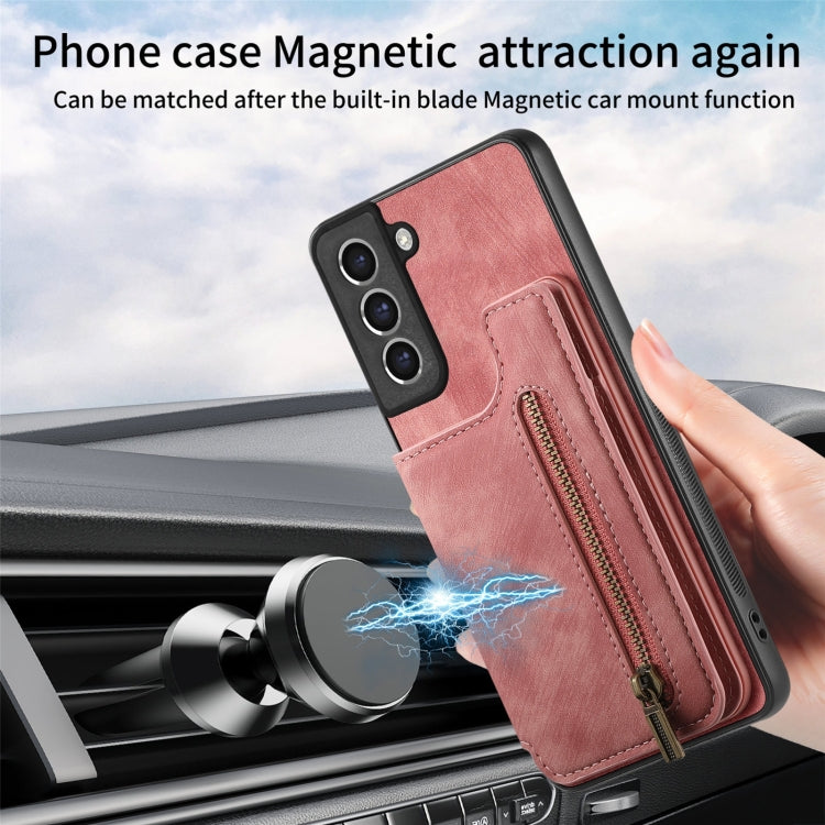 Custodia per telefono posteriore con cerniera in pelle retrò, For Samsung Galaxy S21 5G, For Samsung Galaxy A31, For Samsung Galaxy A71, For Samsung Galaxy A51