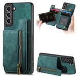 Custodia per telefono posteriore con cerniera in pelle retrò, For Samsung Galaxy S21 5G, For Samsung Galaxy A31, For Samsung Galaxy A71, For Samsung Galaxy A51