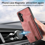 Custodia per telefono posteriore con cerniera in pelle retrò, For Samsung Galaxy M15, For Samsung Galaxy A55 5G, For Samsung Galaxy A35 5G, For Samsung Galaxy A25 5G