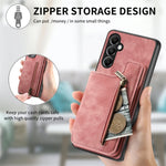 Custodia per telefono posteriore con cerniera in pelle retrò, For Samsung Galaxy M15, For Samsung Galaxy A55 5G, For Samsung Galaxy A35 5G, For Samsung Galaxy A25 5G