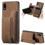 Custodia per telefono posteriore con cerniera in pelle retrò, For Samsung Galaxy A10, For Samsung Galaxy A23, For Samsung Galaxy A14 4G/5G, For Samsung Galaxy A12 5G