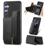 Custodia per telefono posteriore con cerniera in pelle retrò, For Samsung Galaxy A36, For Samsung Galaxy S25 5G, For Samsung Galaxy S25+ 5G, For Samsung Galaxy S25 Ultra 5G
