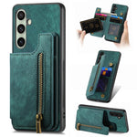 Custodia per telefono posteriore con cerniera in pelle retrò, For Samsung Galaxy A57 5G, For Samsung Galaxy A37 5G, For Samsung Galaxy S25 Edge 5G, For Samsung Galaxy A56 5G