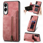 Custodia per telefono posteriore con cerniera in pelle retrò, For Samsung Galaxy A57 5G, For Samsung Galaxy A37 5G, For Samsung Galaxy S25 Edge 5G, For Samsung Galaxy A56 5G