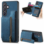 Custodia per telefono posteriore con cerniera in pelle retrò, For Samsung Galaxy A57 5G, For Samsung Galaxy A37 5G, For Samsung Galaxy S25 Edge 5G, For Samsung Galaxy A56 5G