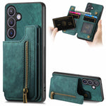 Custodia per telefono posteriore con cerniera in pelle retrò, For Samsung Galaxy A57 5G, For Samsung Galaxy A37 5G, For Samsung Galaxy S25 Edge 5G, For Samsung Galaxy A56 5G