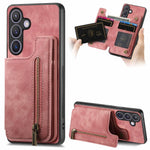 Custodia per telefono posteriore con cerniera in pelle retrò, For Samsung Galaxy A57 5G, For Samsung Galaxy A37 5G, For Samsung Galaxy S25 Edge 5G, For Samsung Galaxy A56 5G
