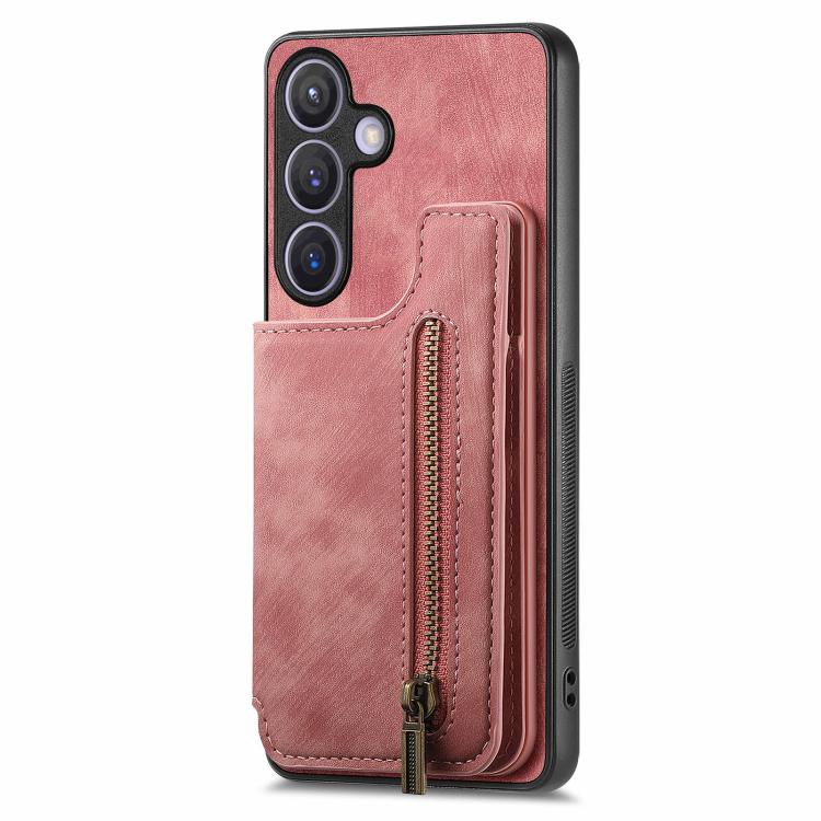 Custodia per telefono posteriore con cerniera in pelle retrò, For Samsung Galaxy A57 5G, For Samsung Galaxy A37 5G, For Samsung Galaxy S25 Edge 5G, For Samsung Galaxy A56 5G