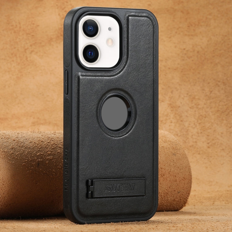 Custodia per telefono posteriore in pelle cerata a olio Suteni G2 Magsafe con supporto, For iPhone 13 Pro Max, For iPhone 13 Pro, For iPhone 13, For iPhone 12, For iPhone 12 Pro Max, For iPhone 12 Pro