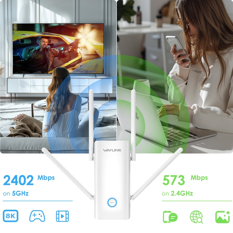 Wavlink WN583AX3 AX3000 Ripetitore WiFi dual band/AP/Router/Modalità Mesh Estensore WiFi, US Plug, UK Plug, AU Plug, EU Plug