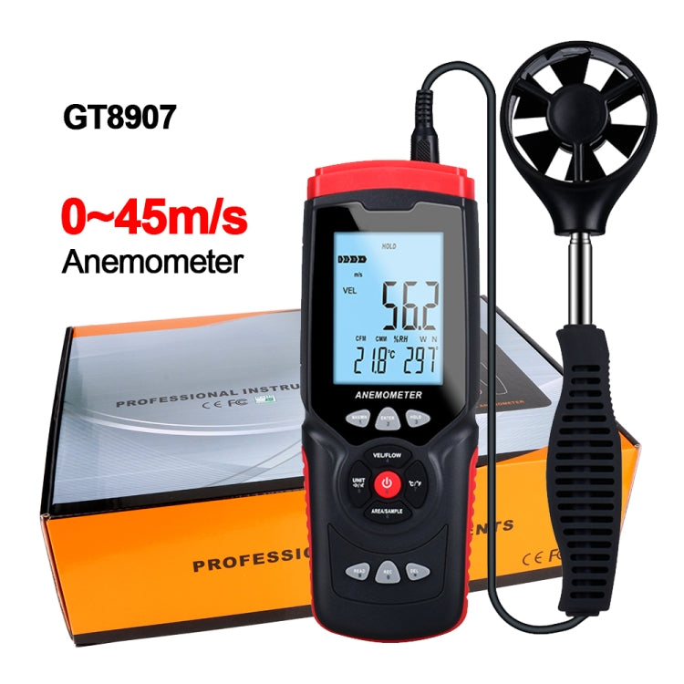 Anemometro digitale GT8907 per vento, temperatura e umidità