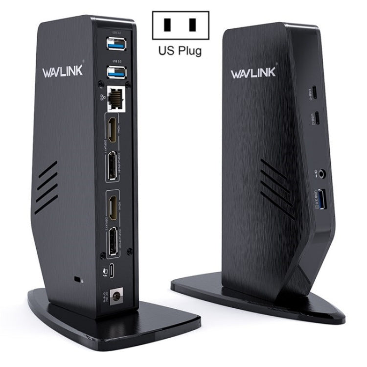 WAVLINK UG69PD5 Adattatore per monitor USB-C HD 60Hz Docking station per doppio display 4K, US Plug, AU Plug, EU Plug, UK Plug