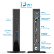 WAVLINK UG69PD5 Adattatore per monitor USB-C HD 60Hz Docking station per doppio display 4K, US Plug, AU Plug, EU Plug, UK Plug