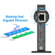 WAVLINK UG69PD5 Adattatore per monitor USB-C HD 60Hz Docking station per doppio display 4K, US Plug, AU Plug, EU Plug, UK Plug