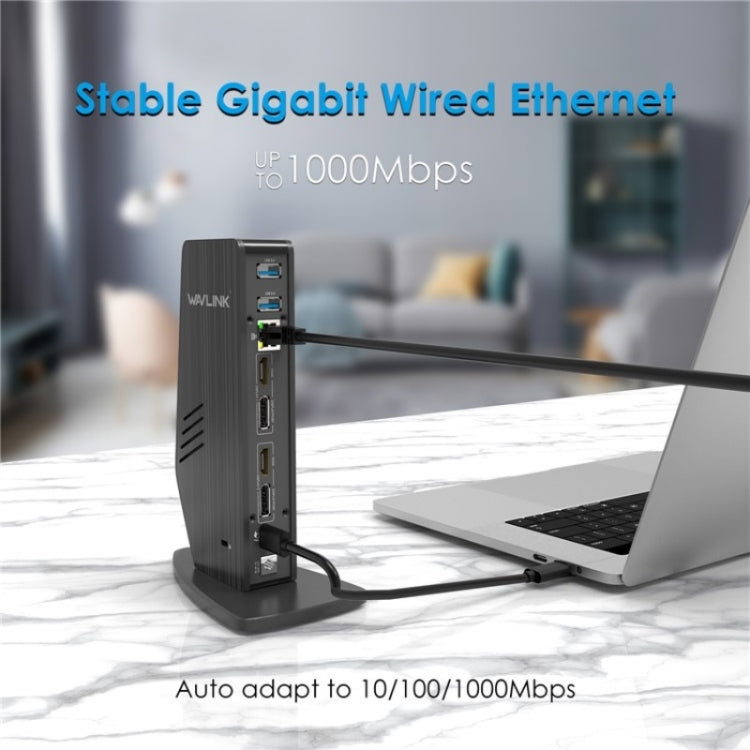 WAVLINK UG69PD5 Adattatore per monitor USB-C HD 60Hz Docking station per doppio display 4K, US Plug, AU Plug, EU Plug, UK Plug