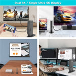 WAVLINK WL-UG69DK5 Laptop Adattatore doppio monitor 5K/4K 60Hz Docking station USB 3.0, US Plug, AU Plug, UK Plug, EU Plug