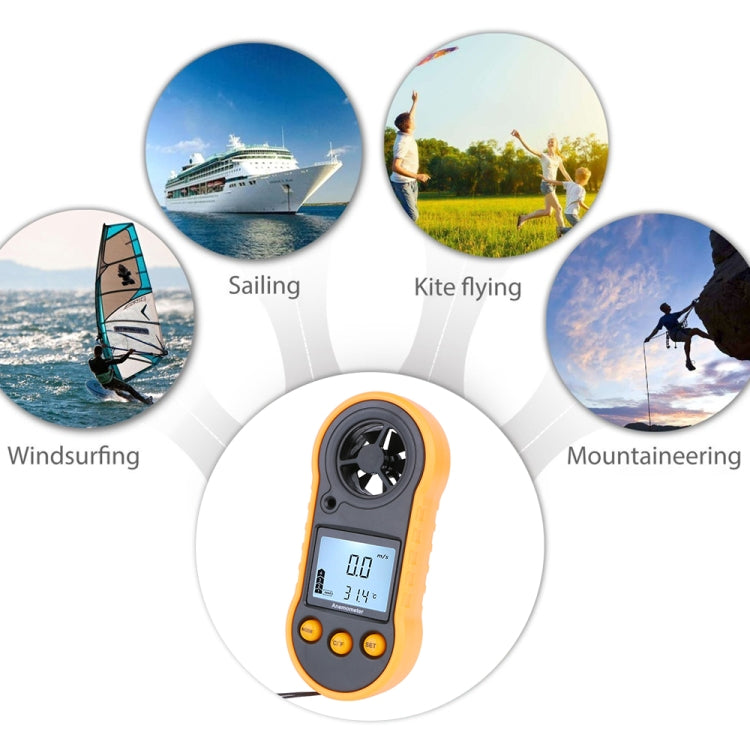Mini anemometro digitale RZ818 con display retroilluminato