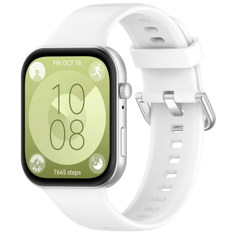 Cinturino sportivo in silicone con fibbia argento, For Huawei Watch Fit4 / Fit4 Pro / Fit3