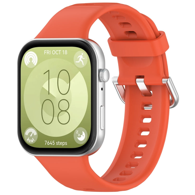 Cinturino sportivo in silicone con fibbia argento, For Huawei Watch Fit4 / Fit4 Pro / Fit3