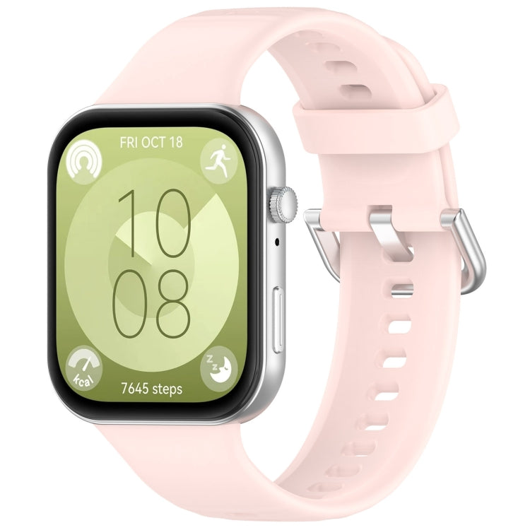 Cinturino sportivo in silicone con fibbia argento, For Huawei Watch Fit4 / Fit4 Pro / Fit3