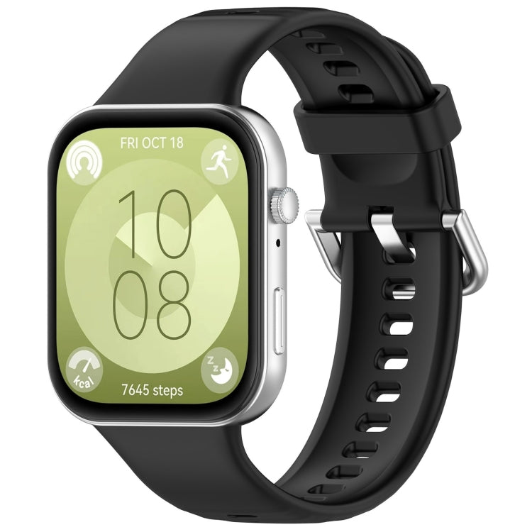Cinturino sportivo in silicone con fibbia argento, For Huawei Watch Fit4 / Fit4 Pro / Fit3