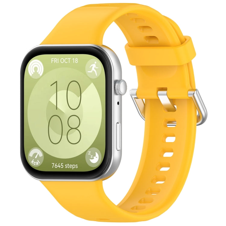 Cinturino sportivo in silicone con fibbia argento, For Huawei Watch Fit4 / Fit4 Pro / Fit3