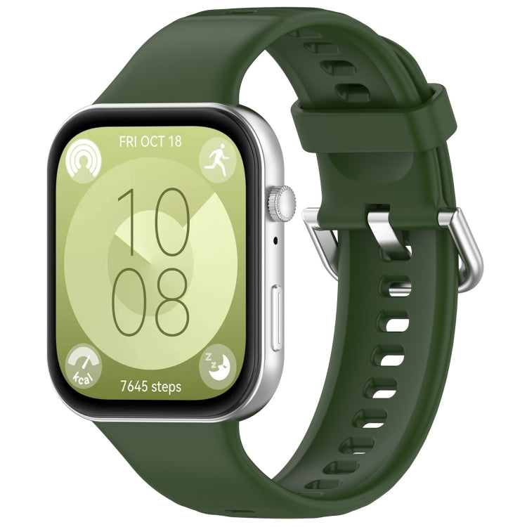 Cinturino sportivo in silicone con fibbia argento, For Huawei Watch Fit4 / Fit4 Pro / Fit3