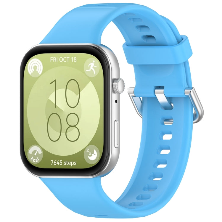 Cinturino sportivo in silicone con fibbia argento, For Huawei Watch Fit4 / Fit4 Pro / Fit3