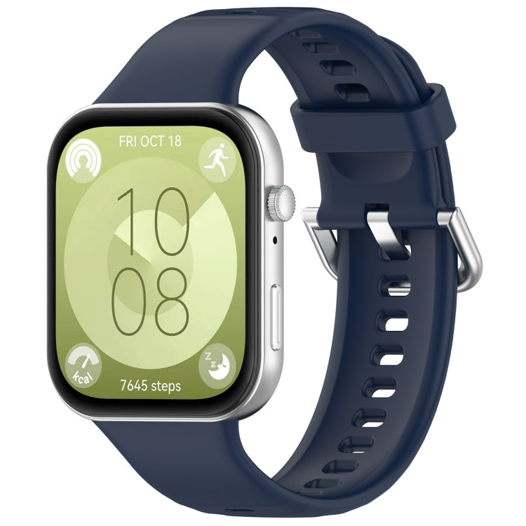 Cinturino sportivo in silicone con fibbia argento, For Huawei Watch Fit4 / Fit4 Pro / Fit3