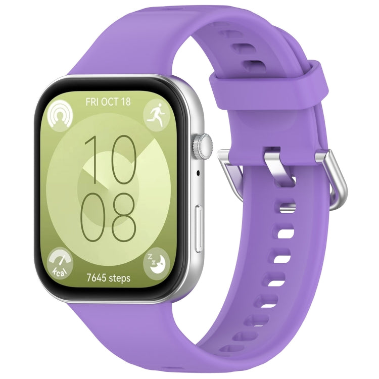 Cinturino sportivo in silicone con fibbia argento, For Huawei Watch Fit4 / Fit4 Pro / Fit3