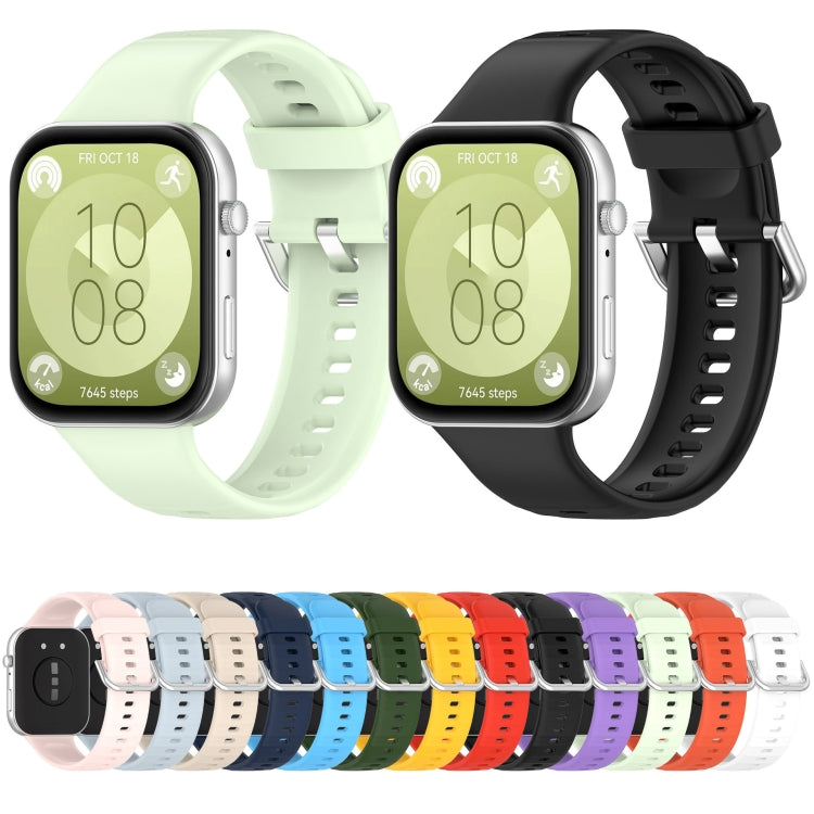 Cinturino sportivo in silicone con fibbia argento, For Huawei Watch Fit4 / Fit4 Pro / Fit3