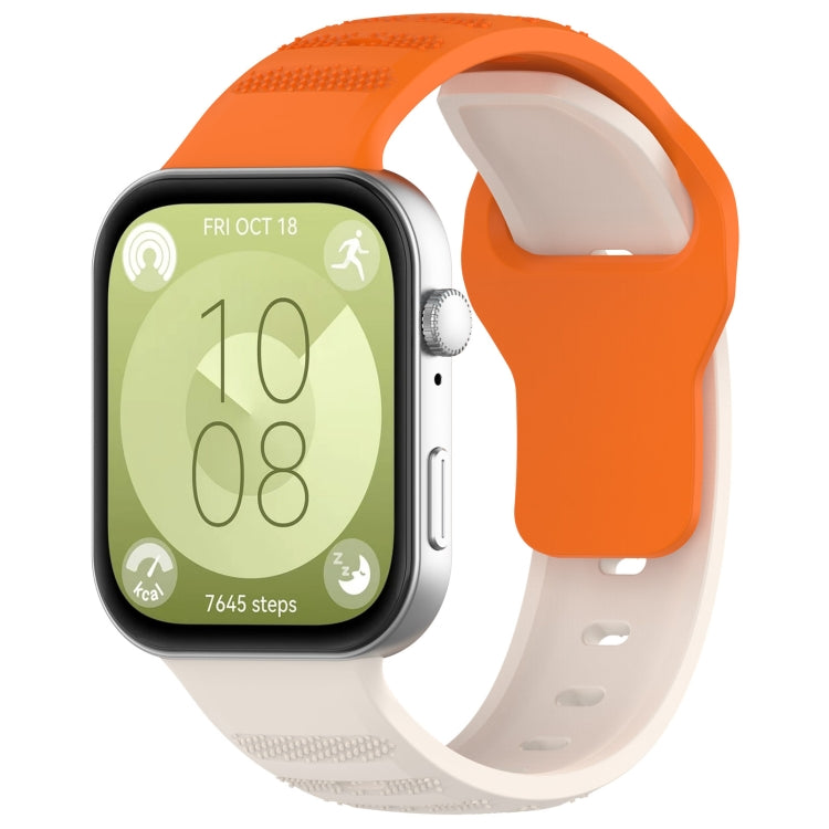 Cinturino per orologio sportivo in silicone con texture a pois ondulati, For Huawei Watch Fit 3