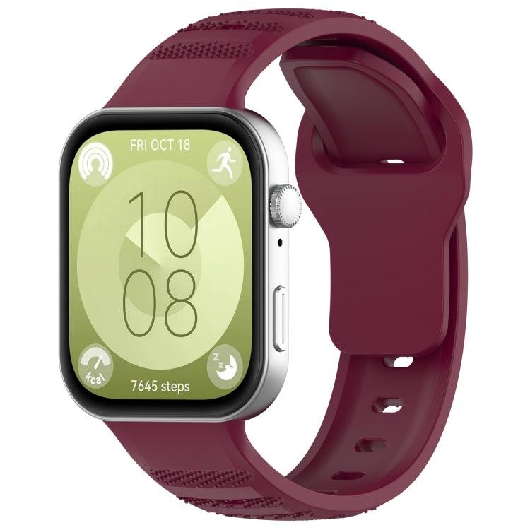 Cinturino per orologio sportivo in silicone con texture a pois ondulati, For Huawei Watch Fit 3
