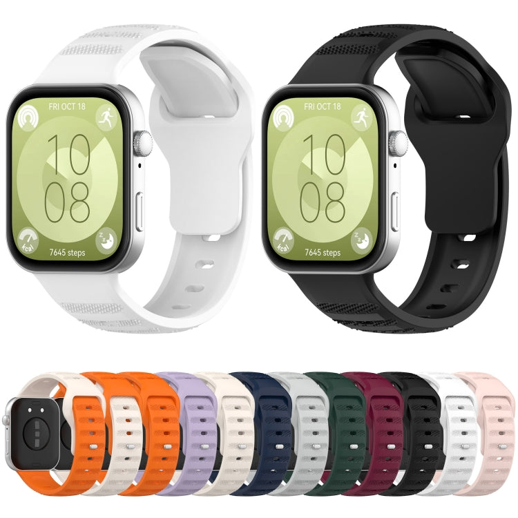 Cinturino per orologio sportivo in silicone con texture a pois ondulati, For Huawei Watch Fit 3