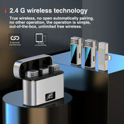 Microfono wireless lavalier 2.4G per iPhone e iPad