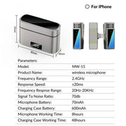 Microfono wireless lavalier 2.4G per iPhone e iPad