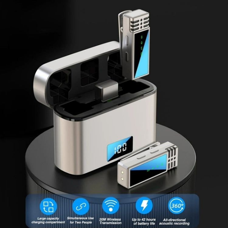 Microfono wireless lavalier 2.4G con porta USB-C/Type-C JMARY MW-15, Type-C Port