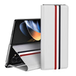 Custodia per telefono posteriore in PU con trama litchi con supporto, For Galaxy Z Fold8 Ultra 5G, For Galaxy Z Fold7 5G, For Galaxy Z Fold6 5G