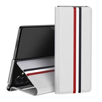Custodia per telefono posteriore in PU con trama litchi con supporto, For Galaxy Z Fold8 Ultra 5G, For Galaxy Z Fold7 5G, For Galaxy Z Fold6 5G
