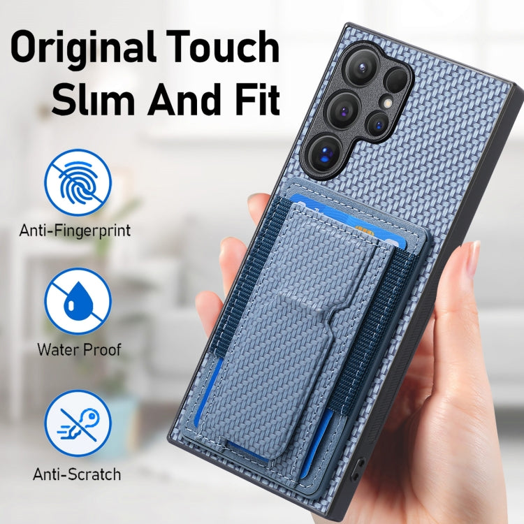 Custodia con borsa elastica per carte e supporto pieghevole per Samsung Galaxy