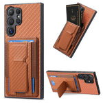 Custodia con borsa elastica per carte e supporto pieghevole per Samsung Galaxy